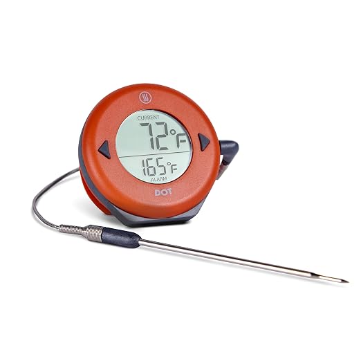ThermoWorks DOT — Chefs’ Favorite Simple Alarm Thermometer - Cayenne Pepper Red