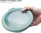 Rae Dunn Mixing Bowls with Lids - 10 Piece Plastic Nesting Bowls Set includes 5 Prep Bowls and 5 Lids (Sage)