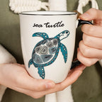 Sea Turtle Heat Changing Coffee Mug - Color Changing Mug - Ceramic Coffee Mug for Men Women Black and White