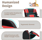 RACER Larger Kids Gaming Chair Leather Recliner Sofa Children Ages 3-12, BlackRed