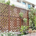 Zfmnoyev Outside Wooden Decorative Fences, Courtyard Edge Fence Board, Decorative Garden Trellis for Climbing Plants, Standing Decorative Privacy Fence Panels for Deck Patio Balcony(60x150cm)