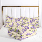 kxry Purple Flower Comforter Sets Bedding Sets Twin Size Comforter Set for Girls Women Kids 1 Comforter + 1 Pillow Case
