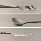 Titanium Fork Spoon Knife Set - Camping Tongs | Ultralight Backpacking Utensils, Travel Cutlery Set, Heat-Resistant & Rustproof, Hiking Survival Gear (Knife+ Fork+ Spoon)