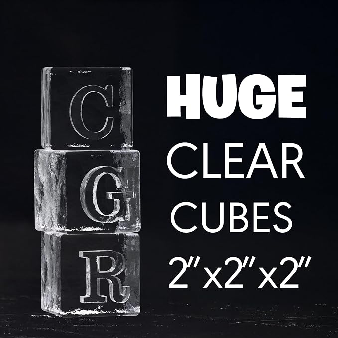 Letter C Monogram Clear Ice Cube Maker, 2" Big Ice Cubes Mold for Whisky and Cocktails, Large Initials Silicone Ice Cube Tray Personalized Gifts for DAD Gifts for Men (Letter C)