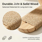 Wall Mounted Cat Shelf, 2 Pack 2 Step Wooden Stairway with Jute Rope, Space-Saving Modular Climbing Ladder for Indoor Cats, for Climbing, Resting, Scratching