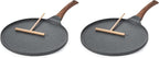 SENSARTE Nonstick Crepe Pan, Swiss Granite Coating Dosa Pan Pancake Flat Skillet Tawa Griddle 10-Inch with Stay-Cool Handle, Induction Compatible (Pack of 2)