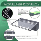 Pool Fountain, LONGRUNNEW Transparent Acrylic Pool Waterfall Spillway with Pipe Connector Kits for Indoor/Outdoor Decorative, 35.4 Inches Pool Water Feature for Garden Patio, Backyard Koi Pond Decor
