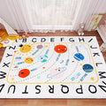 Soft ABC Kids Rug,59x39 in Washable Large Classroom Rug,Non-Slip Educational Nursery Rug,Solar System Kids Room Rug for Classroom Playroom Bedroom Kids Room Decor