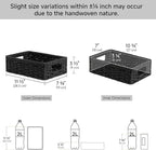 StorageWorks Small, Pantry Baskets, Wicker Storage Baskets for Organizing, Bathroom Shelves, Pantry Organizers and Storage, Black, 2-Pack