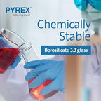 PYREX Griffin Borosilicate Glass Beaker- Low Form Graduated Measuring Beaker with Spout– Premium Scientific Glassware for Laboratories, Classrooms or Home Use - PYREX Chemistry Glassware, 250mL, 12/Pk