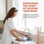 Plastic Bag and Bottle Dryer - Patented; Multi-Purpose Drying Rack Saves Money and the Planet. Folds for Easy Storage