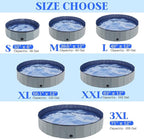 Foldable Dog Pool, Portable Pet Bath Tub and Kiddie Swimming Pool, Collapsible Bathtub for Puppies, Small, Medium and Large Dogs, Cats and Kids, 32 x 8 in, Gray