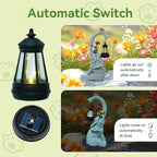 Solar Elephant Garden Statues with LED Lights, Outdoor Decor for Patio Yard Balcony - Unique Housewarming Birthday Gifts for Women Mom Grandma