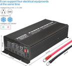 BYGD 2000W Power Inverter 12V DC to 110V AC Inverter Converter with 4 AC Outlets Dual 2.1A USB Ports for Home, RV, Boat, Truck, Off-Grid Solar System