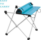 Grope Portable Camping Table,Aluminum Folding Beach Table (Deep Blue-S) | Portable & Easy to Carry, With Carry Bag for Camping, Prefect for Outdoor, Picnic, BBQ, Cooking, Festival, Beach, Home Use