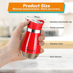Salt and Pepper Shakers - 4 oz Red Glass Set with Stainless Steel Lids | Refillable Glass Shakers with Stainless Steel Lids Suit Cooking, Dining, RV Trips, Camping and BBQs, Adding Christmas Style.