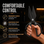 Multifunctional Heavy-Duty Kitchen Shears,Kitchen Shears for Cutting Chicken,Kitchen Scissors for Food,Japanese High-Carbon Steel Culinary Shears,for Chicken,Bone Cutting,Chris tmas Gifts (Pure Black)