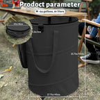 Pop up Camping Trash can with lid, 2-Pack Collapsible 24 Gallons Trash can with Sorting Clips, Garden Garbage Bag with Lid, Lawn and Leaf Bags - Reusable Yard Waste Bags (2Pcs-Black)