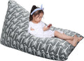 Jorbest Stuffed Animal Storage Bean Bag Chair for Kids and Adults, Bean Bag Stuffed Animal Storage, Stuffed Animal Bean Bag Velvet Stuffie Seat - Cover ONLY (Grey with White Arrows 200L/52 Gal)