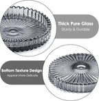 Modern Clear Coaster Set of 5- Glass Coasters for Drinks, Clear Black | Crystal Coasters Round Cup Mat Coffee Table Decor for Office, Kitchen, Bar, Dining Room, Living Room, Patio