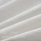 MYSKY HOME White Linen Curtains for Living Room, 100% Linen Natural Semi Sheer Curtains & Drapes 84 inches Length 2 Panels Farmhouse Country Light Filtering Bedroom Window Rod Pocket, 50" Wide, White