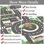 Kids Rug Play Mat Great for Playing with Cars and Toys,Educational Kid Road and Traffic City Life Carpet,Children Baby Fun Throw Rug for Bedroom Play Room,24X35Inch/60X90CM