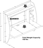 Prepac Floating Desk - Versatile Wall Mounted Desk for Small Spaces, Efficient Computer Desk with Storage, Black Wall Desks, Perfect for Modern Homes