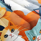Datura home Kids Comforter Set Cute Cats Printed Pattern Bedding Set with 1 Comforter and 2 Pillowcases for Girls Boys Bedroom All Season(Cat Twin)
