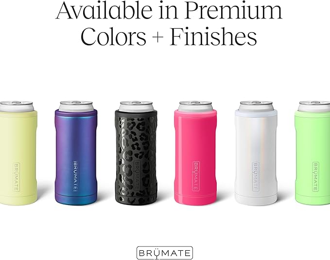 BrüMate Hopsulator Slim Can Cooler Insulated for 12oz Slim Cans | Skinny Can Insulated Stainless Steel Drink Holder for Hard Seltzer, Beer, Soda, and Energy Drinks (Midnight Camo)