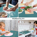 Extra Large Dark Green Countertop Mat - Silicone Table Kitchen Desk Mat - Non-Slip & Heat Resistant - Dinner Placemat Pastry Dough Rolling Mat