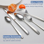 20 Piece Silverware Set for 4, EIUBUIE Premium Stainless Steel Cutlery Set, Mirror Polished Flatware Sets Heavy Duty and Solid, Modern Kitchen Eating Utensils Sets Include Spoons Forks Knives