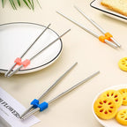 5 Pairs Reusable Chopsticks Helpers Training Chopstick for Beginner Replaceable Practice Chopsticks Non-slip Training Chopstick for Adults Learner(Stainless Steel,Silver)