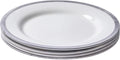 Portmeirion Potter's Brushstroke 10.5" Dinner Plate (Set of 4) - Handcrafted Earthenware Plates with Accent Rim, Microwave & Dishwasher Safe - Ideal Tableware for Modern & Traditional Dining (Grey)