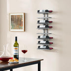 Hoctieon 3-Set 8 Tier Wall Mount Wine Rack (24 Tiers), Wall Racks for Wine Bottles Display and Storage, Hanging Bottle Organizer for Living Room, Dining Room, Wine Cellar, Bar, Grey