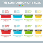 Collapsible Silicone Food Storage Containers Set with Lid & Air Vent, Foldable Lunch Containers, 8 Pack (4 Rectangular + 4 Round Bowls), BPA-Free, Space-Saving