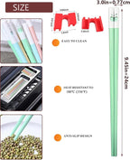 5 Pairs Reusable Training Chopsticks Set, Chopsticks Helpers Set for Beginner, 9.45 Inch Dishwasher Safe Fiberglass Japanese Chop sticks, Non-Slip, Easy to Use