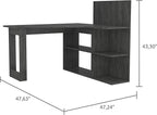 NicBex Kimberly-DW-00046-LWJ Home Office Desks, 51.7"x47.2"x43.3", Gray