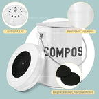 EPICA Countertop Compost Bin Kitchen | 1.3 Gallon | Odorless Composting Bin with Carbon Filters | Indoor Compost Bin with Lid | Stainless Steel Kitchen Composter for Food Scraps & Waste Recycling