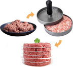 Hamburger Press Patty Maker Cast Aluminium + 100 Non-Stick Papers, Quarter Pound Burger Press Metal Burger Mold Presser, 1/4 lb, 4.5 inch