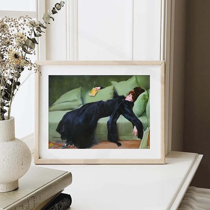 Vintage Unframed Wall Art, Moody Wall Decor Decadent Young Woman After the Dance Victorian Canvas Paintings, Vintage Wall Decor for Bedroom Living Room Home Office Classical Bathroom Decor Wall Art (8"x10")
