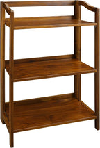 Casual Home Stratford 3-Shelf Folding Bookcase-Warm Brown