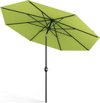 Midtown Umbrellas Sunbrella Umbrella 10 Feet Large Outdoor Umbrella With Sunbrella Macaw Acrylic Fabric - Auto-Tilt Aluminum Frame Large Patio Umbrella For Backyard, Deck, Garden, Pool - Black Pole