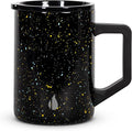 Elemental Insulated Coffee Mug - Triple-Wall Stainless Steel Summit Travel Cup for Hot and Cold Drinks - Thermal Coffee Mug with Lid and Handle for Camping, Office & Travel 16oz - Black Speckle