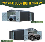 Metal Garage Shed 20x13 FT, Sheds & Outdoor Storage Clearance, Outdoor Storage Shed for Car, Truck, Bike, Lawnmower, Backyard Tool House, Boasting 2 Doors and 4 Vents, Dark Gray