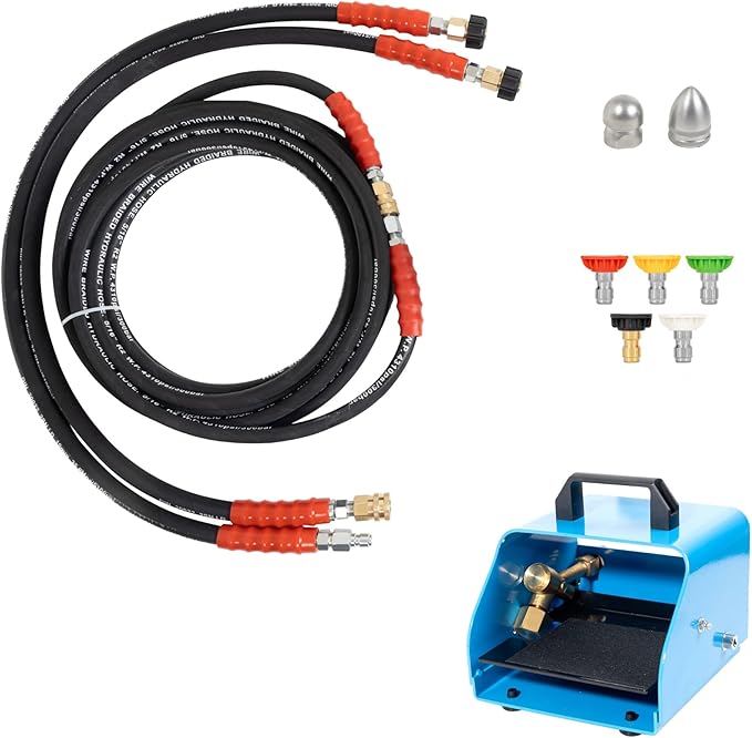 Canpump 2-in-1 Gas Pressure Washer & Sewer Jetter – 3400 PSI, 5.7 GPM, 420cc Loncin Engine – Triplex Pump w/Extended Bypass Unloader – 100 ft Hose Reel, Foot Valve, Spray Gun, Wand, Hose, Nozzles