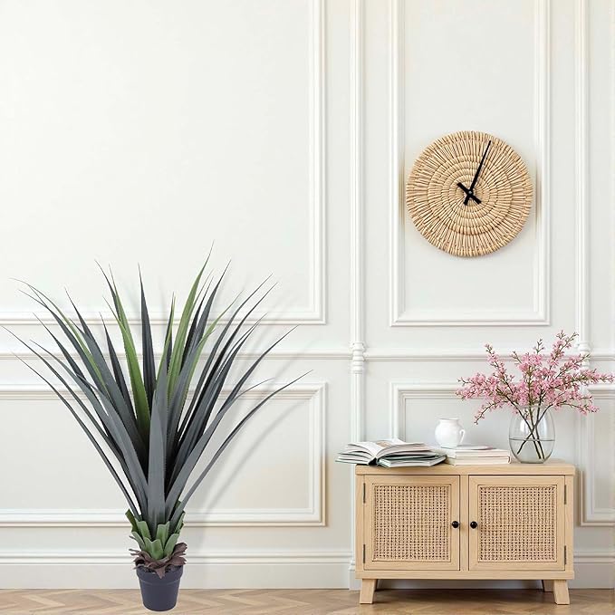 44inch Artificial Agave Plant Potted Plants Fake Agave Plant for Home Office Garden Indoor Outdoor Decoration (2PACK)