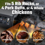 Brisk It Origin-580 Electric Wood Pellet Smoker Grill – A.I. Smart BBQ Grill with WiFi, 7-in-1 Outdoor Grill & Smoker, PID Controller (Up to 500°F), 580 sq.in Cooking Area, Meat Probe