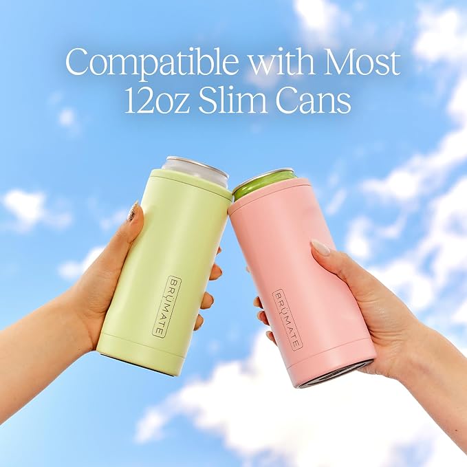 BrüMate Hopsulator Slim Can Cooler Insulated for 12oz Slim Cans | Skinny Can Insulated Stainless Steel Drink Holder for Hard Seltzer, Beer, Soda, and Energy Drinks (Midnight Camo)