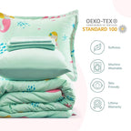 SLEEP ZONE Kids Bedding Comforter Set Full/Queen Size - Super Cute & Soft Kids Bedding 7 Pieces Set with Comforter, Sheet, Pillowcase & Sham (Mermaid Princess)