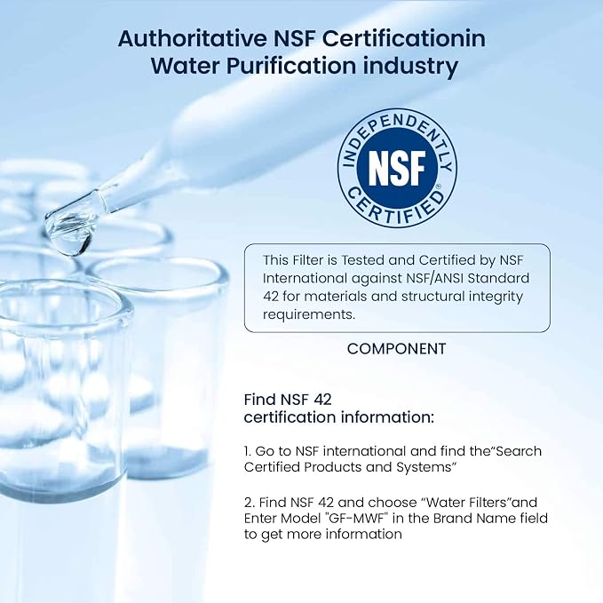 GLACIER FRESH MWF Refrigerator Water Filter Compatible with GE, 4-Pack | Compatible with SmartWater MWFP, MWFA, GWF, HDX FMG-1, WFC1201, RWF1060, 197D6321P006, Kenmore 9991